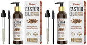 Dabur Castor Oil - 200ml | 100% Natural Cold Pressed Oil | Promotes Hair Growth, Hydrates Skin & Reduces Wrinkles | No Mineral Oil & Silicones (Pack of 2)