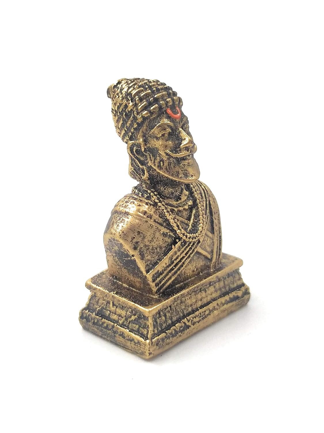 SHINDE EXPORTS Chatrapati Shivaji Maharaj Statue murti Idol for car Dashboard (Golden)