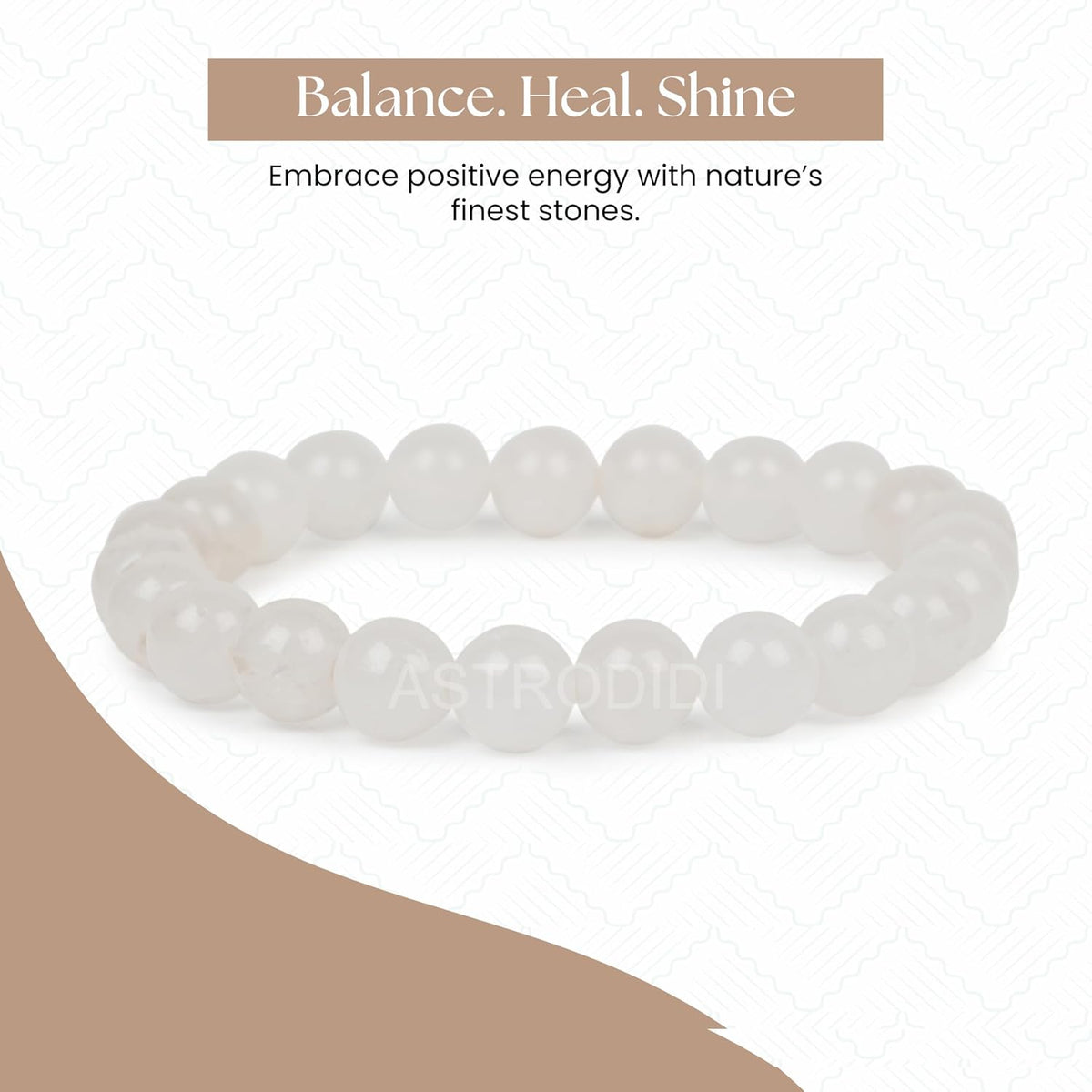 Astrodidi Natural Certified Moonstone Bracelet Helps to Calm Emotional Turbulence, Reduce Stress, Stabilize Mood, Enhances Intuition Emotional Balance & Inner Peace | Reiki Feng-Shui Healing Crystal Gemstone Bracelet for Men and Women