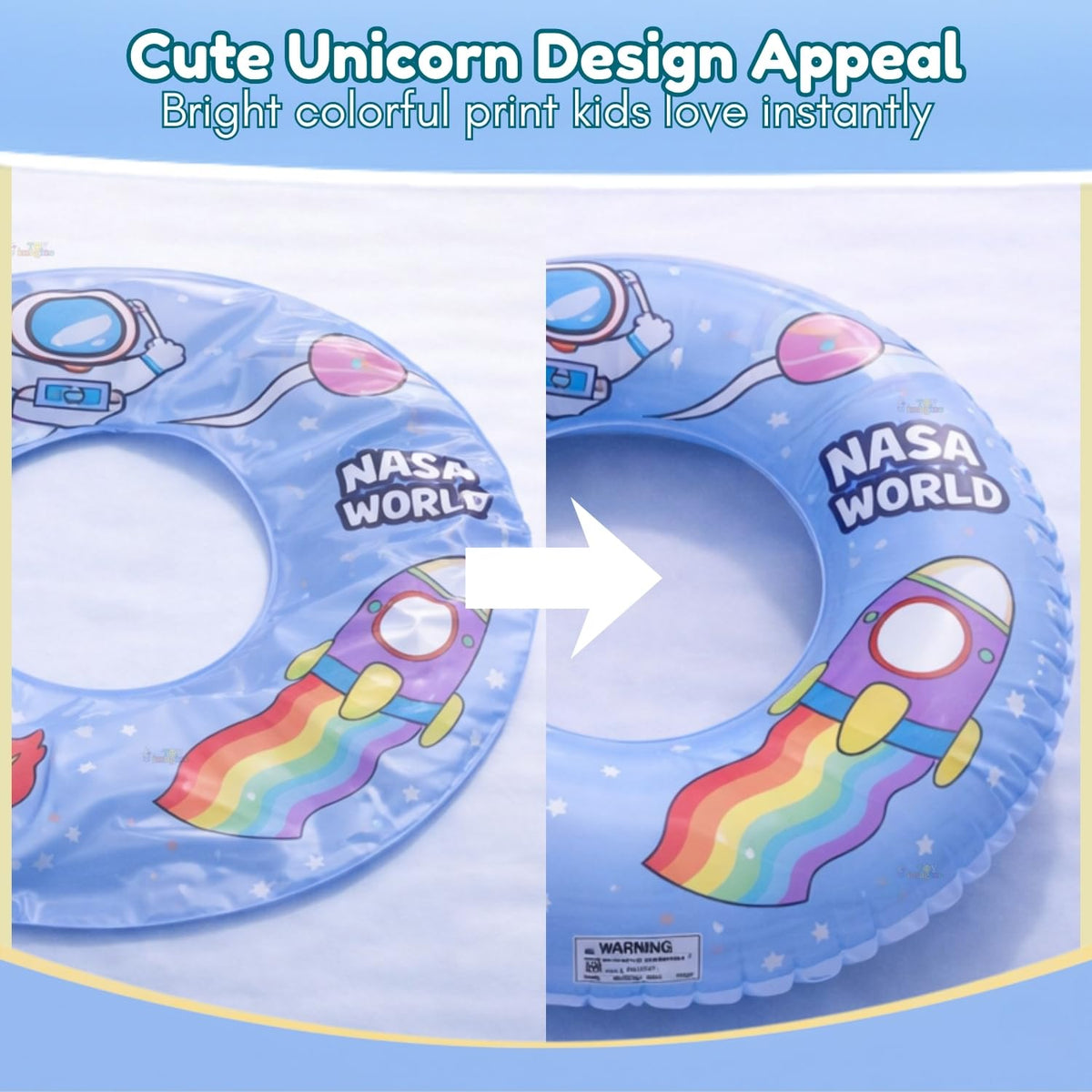Toy Imagine 24 Inch Inflatable Swim Ring for Boys, Space Theme Design, Durable Pool Float for Kids, Fun Summer Water Accessory