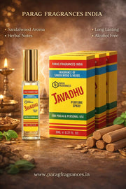 Parag Fragrances Javadhu Long Lasting Perfume 8ml x 3 pc Total 24ml Perfume Spray For Men and Women Natural Fragrance of Javadhu