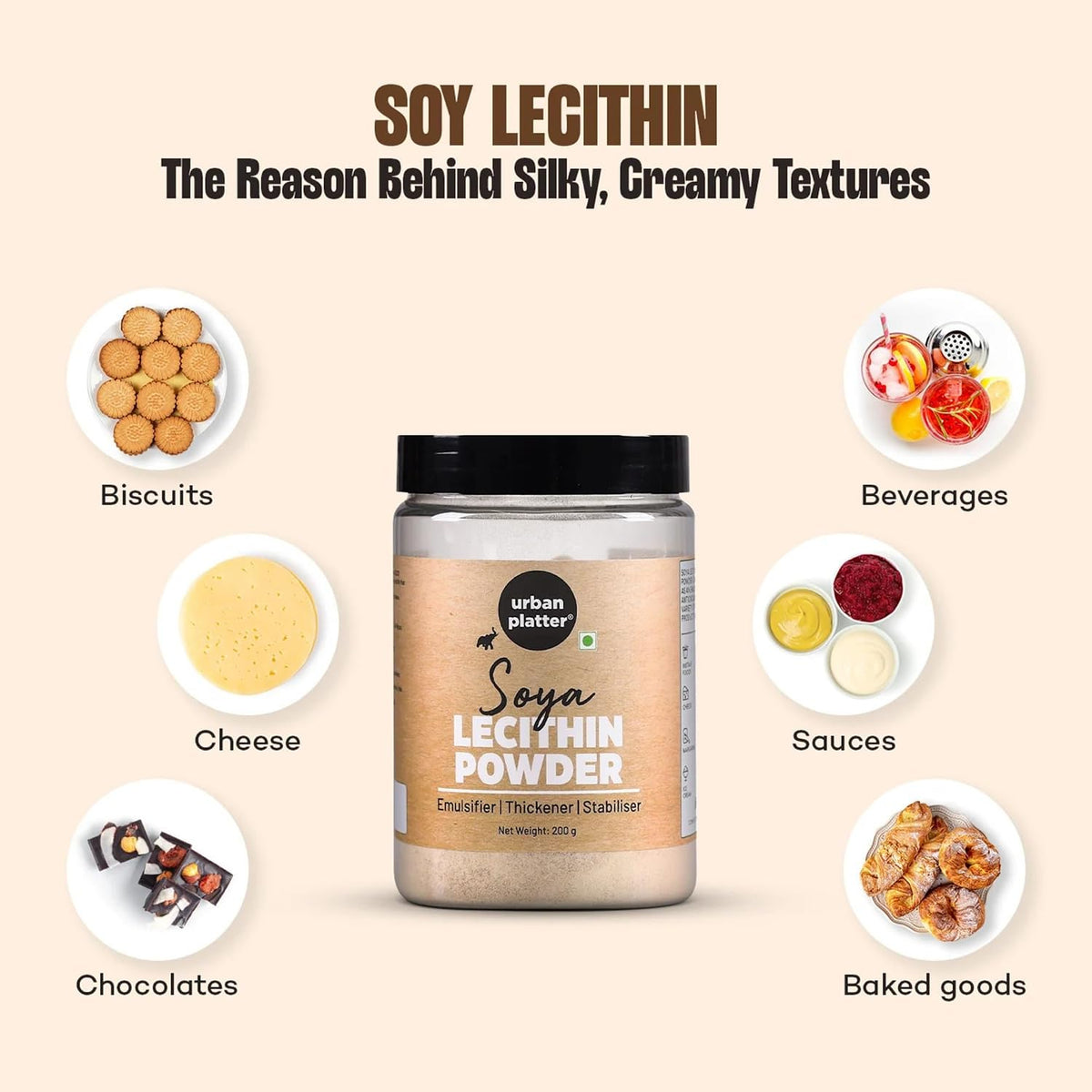 Urban Platter Soy Lecithin Powder (E322), 200g