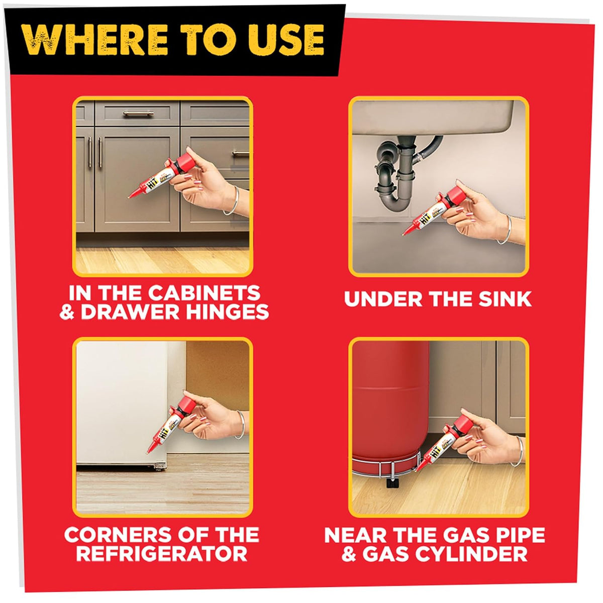 Hit Anti Roach Gel - Cockroach Killer (15G) | Kitchen Safe | Odourless | Fast And Convenient