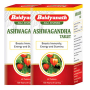 Baidyanath Asli Ayurved Ashwagandha 60 Tablets (Pack Of 2)| Rejuvenates Mind & Body | Improves Strength & Energy | Immunity Booster | Rich in Antioxidants