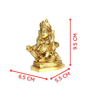 Aalayam Selveer Kubera Statue | Kuber Statue in Brass | Kubera Idol Brass | Kuber Murti Brass | Kuber Idol | Kuber Murti Brass Height 9.5cm Gold Colour 1 Piece
