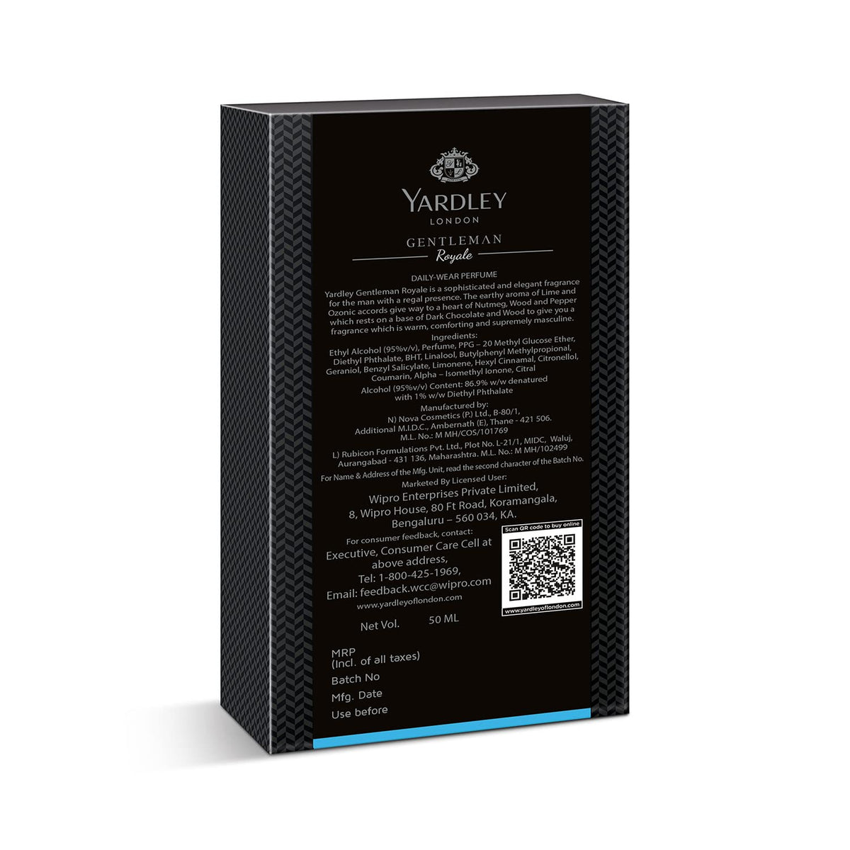 Yardley London Gentleman Royale Perfume| Fresh Wood & Dark Chocolate Notes| Masculine Fragrance| Liquid Perfume For Men| 50Ml