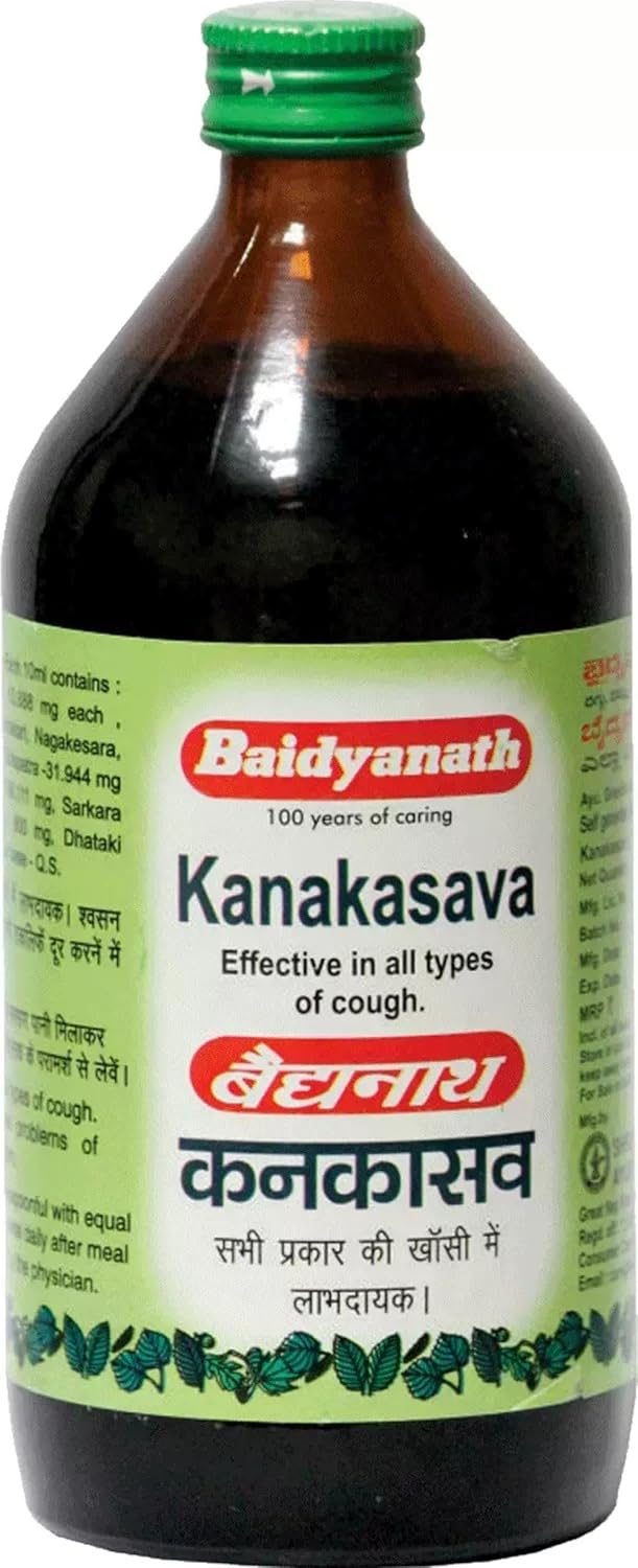 Baidyanath Asli Ayurved Kanakasava Syrup – 450 ml | Ayurvedic Remedy for All Types of Cough