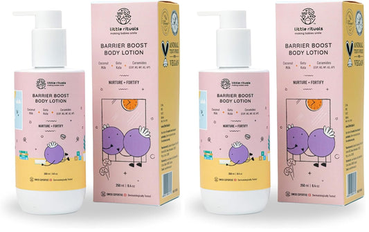 Little Rituals Barrier Boost Baby Body Lotion | Ceramide, Coconut Milk, Gotu Kola | Natural, Organic, Dermat Tested, Swiss Technology | Made Safe | Moisturizing & Nourishing | 250 ml (Pack of 2)