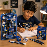 Toy Imagine Stationery for Kids Best Return Birthday Gift for Boys Girls Educational Learning Stationery kit Set for Kid (14 Pcs/Pack of 4) | Metal | Wooden