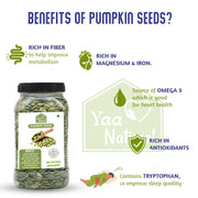Yaa Natural Raw Pumpkin & Sunflower & FlaxSeeds - AAA Grade Seeds for Eating Source of Antioxidants Zinc & Iron & Dietary Fibre | Rich in Protein (