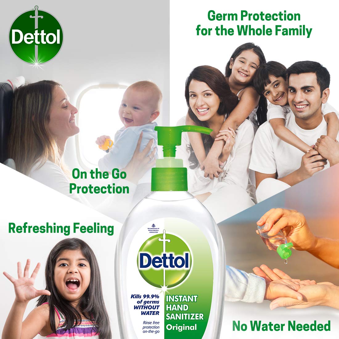 Dettol Alcohol based Hand Sanitizer, Original, 200ml, Pack of 3
