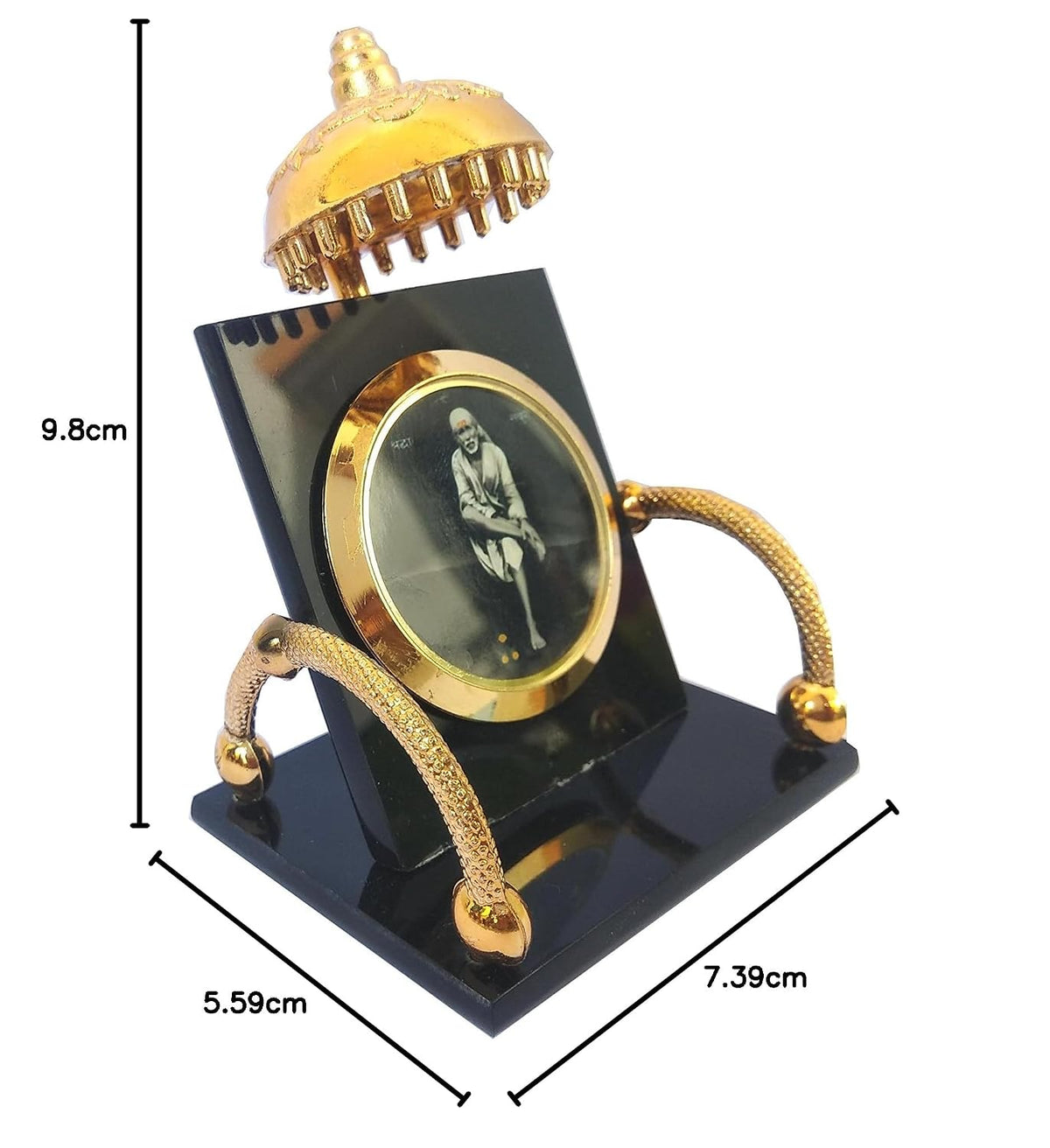 SHINDE EXPORTS Acrylic Sai Baba Car Dashboard Beautiful Stand- Multi Color, Medium