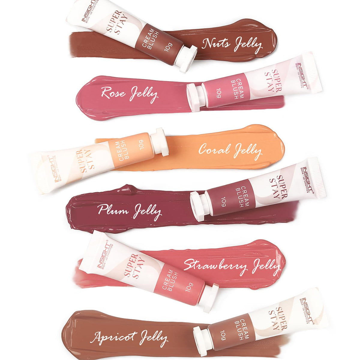 INSIGHT Super Stay Cream Blush | Natural Finish | Highly Pigmented | Lightweight Formula - (Apricot Jelly) 10g