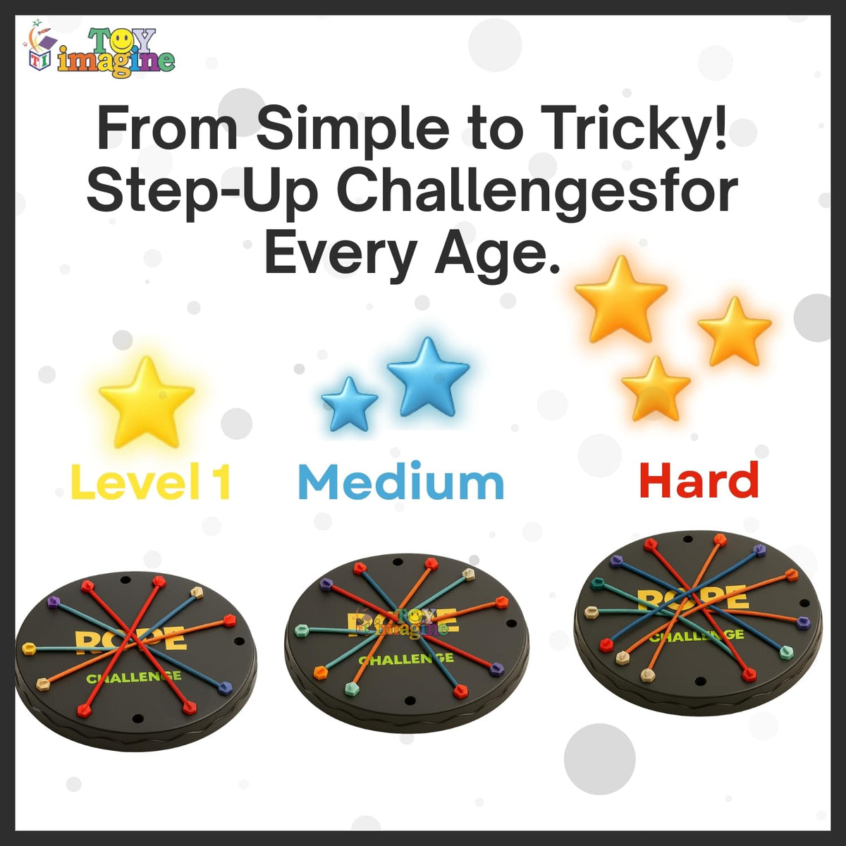 Toy Imagine Rope Logic Puzzle Game for Kids & Adults, Strategy Brain Teaser