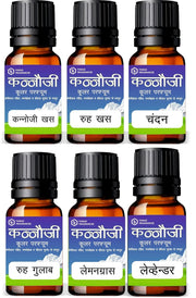 Parag Fragrances Kannauji Cooler Perfume 6 in 1 combo Kannauji Khus, Ruh Khus, Chandan, Ruh Gulab, Lamongrass & Lavender
