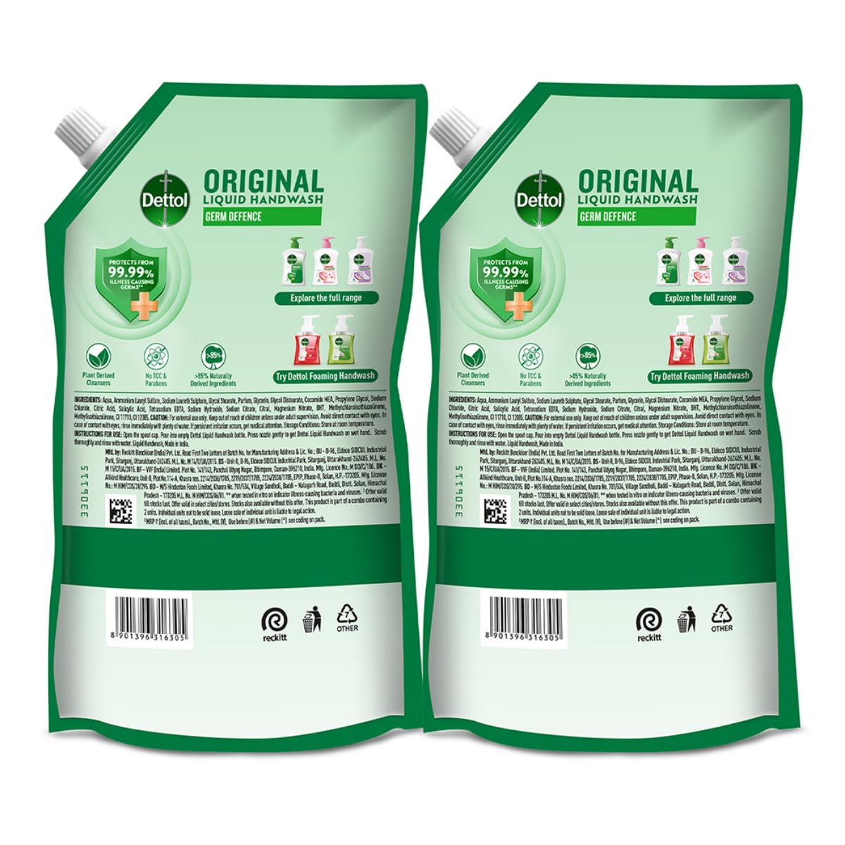 Dettol Liquid Handwash Refill - Original Hand Wash- 675ml , Germ Defence Formula | 10x Better Germ Protection