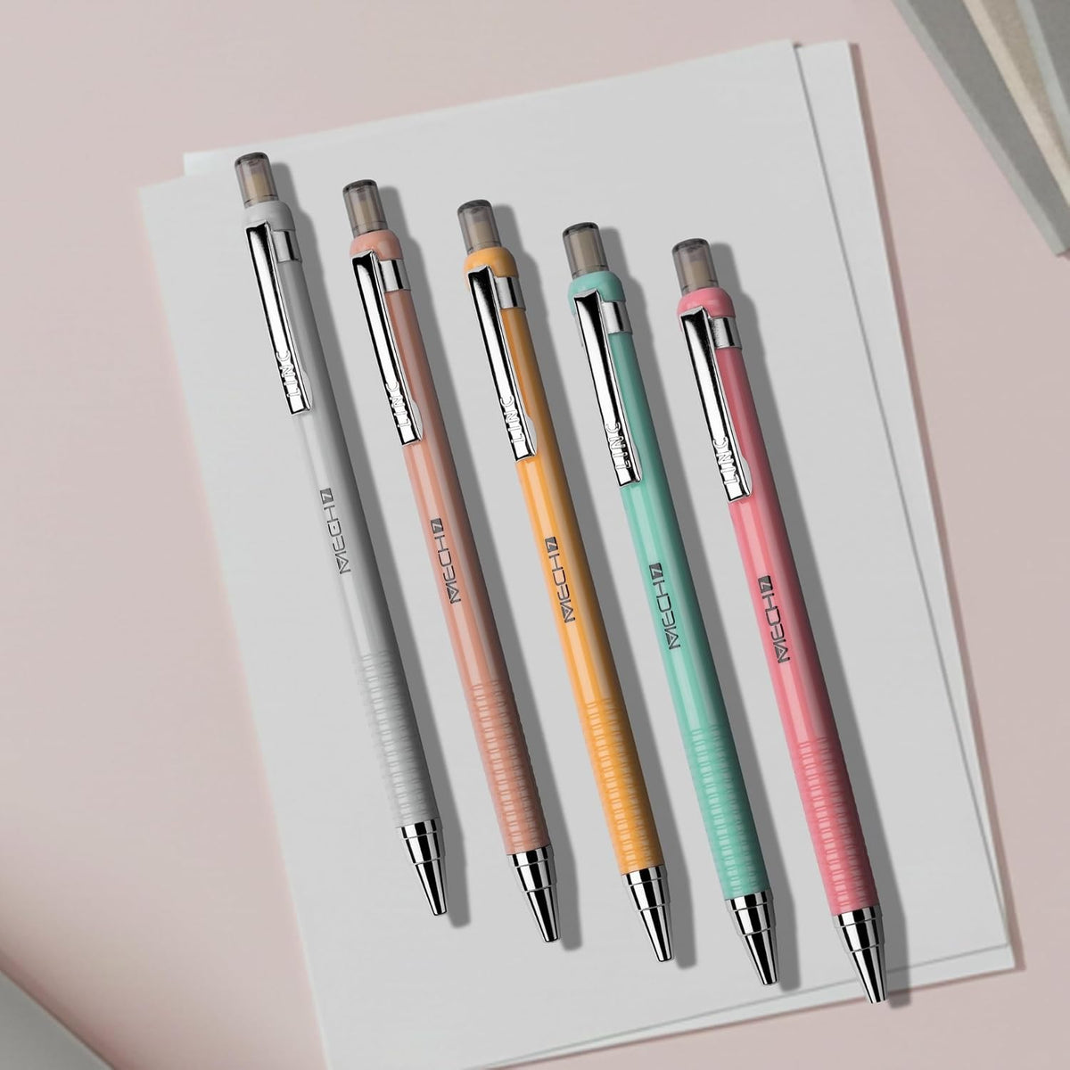 Linc 0.7mm Mech7 Mechanical Pencil, Multicolor Body (Pack of 10)