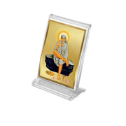 DIVINITI 24K Gold Plated Religious Car Dashboard Frame | Premium God Idol Frame for Car, Home Mandir & Office Table | Spiritual Gift, Decorative Showpiece | Shirdi Sai Baba
