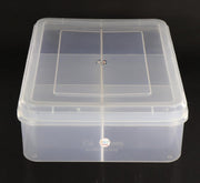 NMII Multipurpose Plastic Storage Box with Partitions | Transparent Organizer with Secure Lid | Ideal for Stationery, Craft Supplies, Tools, and Jewellery, Accessories | Lightweight-(6 Partitions)