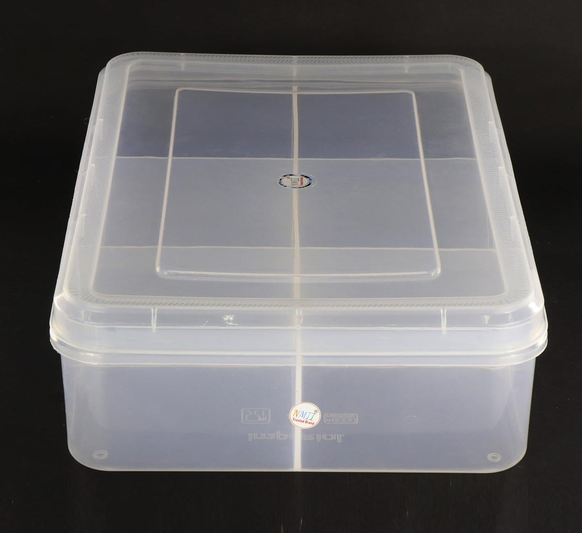 NMII Multipurpose Plastic Storage Box with Partitions | Transparent Organizer with Secure Lid | Ideal for Stationery, Craft Supplies, Tools, and Jewellery, Accessories | Lightweight-(6 Partitions)