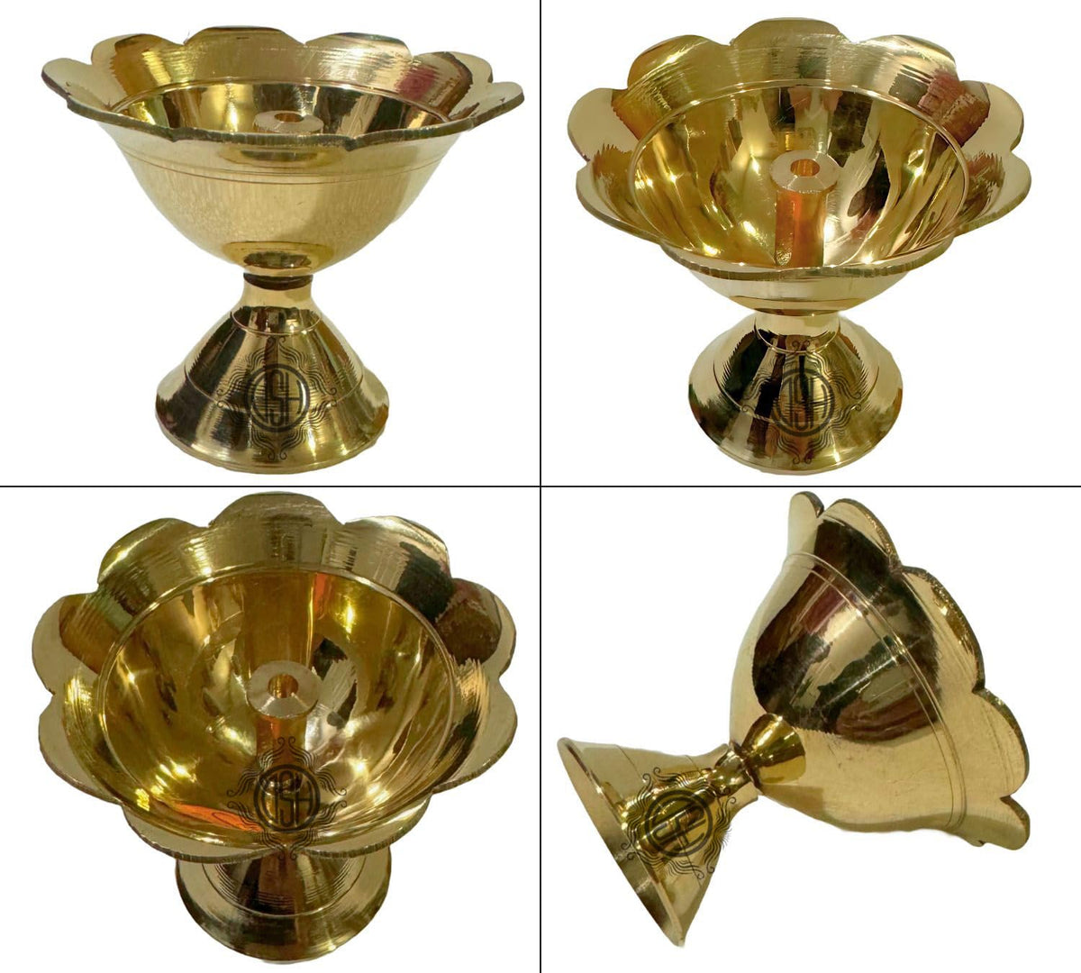 DSH Brass Diya for Pooja, Mandir, Diwali Festival Oil lamp Diya for Daily Pooja/Diwali Home Decoration and Gifting. (Big)