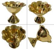 DSH Brass Diya for Pooja, Mandir, Diwali Festival Oil lamp Diya for Daily Pooja/Diwali Home Decoration and Gifting. (Big)