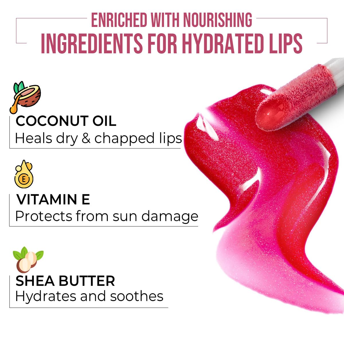 INSIGHT Hydrating Lip Gloss - Pearl Gaze (3.5g) | Moisturizing | Non-Sticky, Plumping & Shiny Finish | Enriched with Coconut Oil, Shea Butter & Vitamin E (Pack of 2)