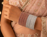 NMII Glass with Plain and Glossy Finished Bangle Set For Women and Girls