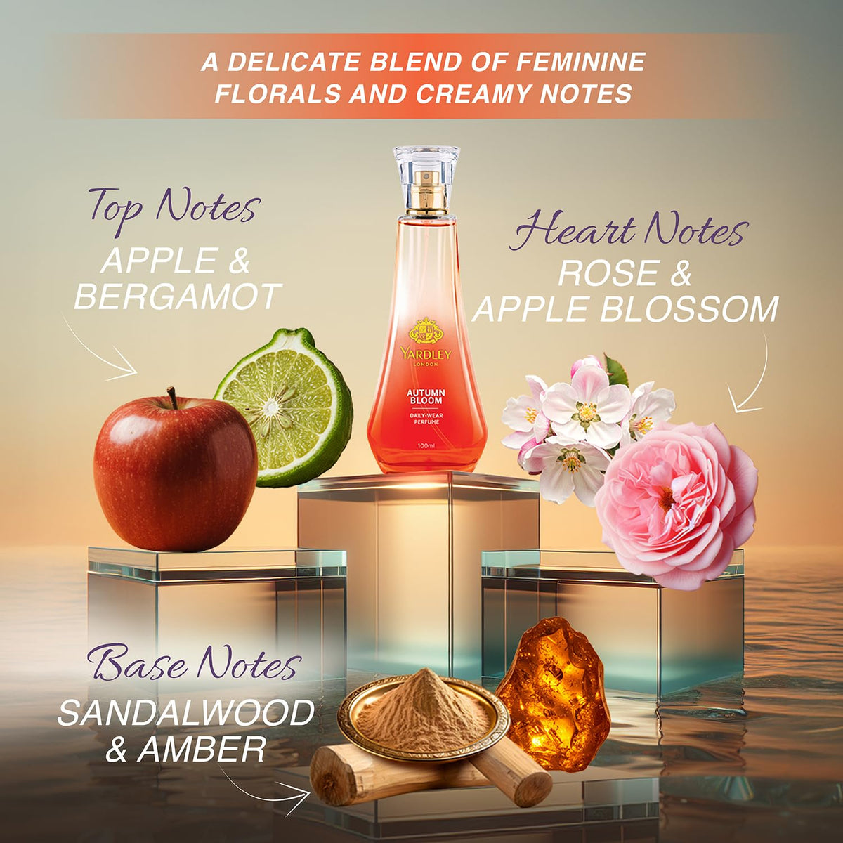 Yardley London Autumn Bloom Perfume| Floral Fruity Scent| 90% Naturally Derived| Plumeria & Orange Peony Perfume For Women| 50Ml - Spray