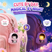 Toy Imagine Cute LED Glowing Animal Keychain for Kids (Pack of 4) Kawaii Cat Astronaut Bag Charm with Bell Backpack & School Bag Accessory Return Birthday Gift for Girls, Boys, Teens (Random Designs)