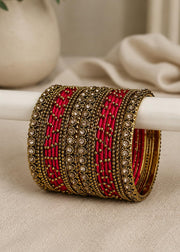 NMII Bangle Set for Women (Red) (G413_Red-2.8)