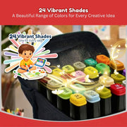 Toy Imagine 24 Dual Tip Art Markers Sketch Pens for Kids Adults Artists
