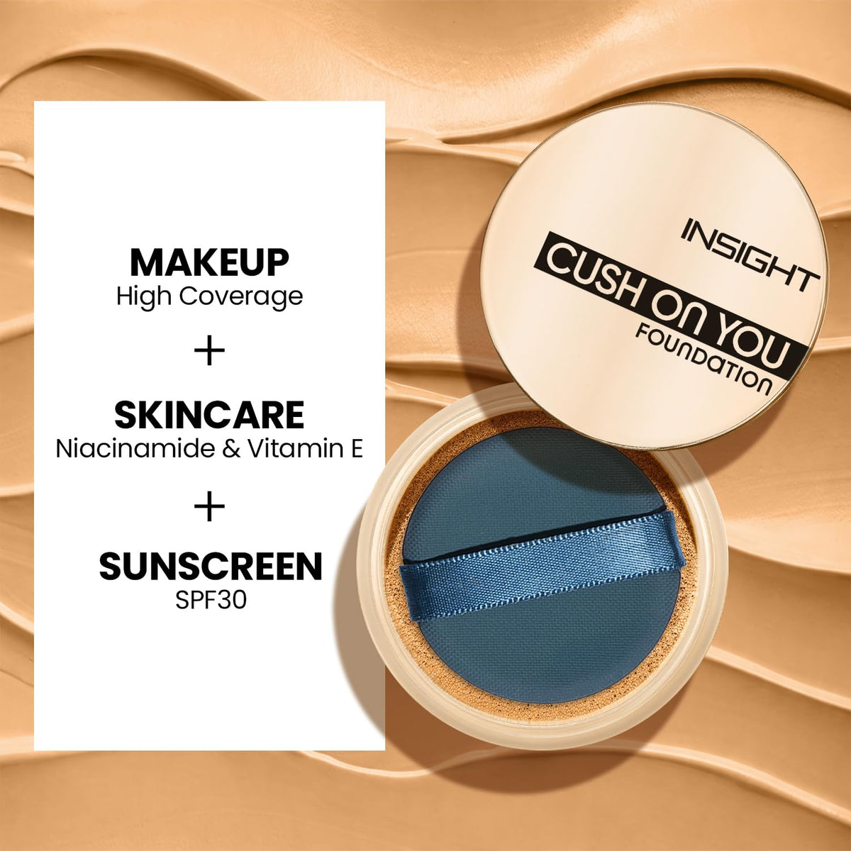 INSIGHT Cosmetics Cush On You Foundation Caramel Tan | Lightweight Liquid Foundation for Smooth Natural Finish | Buildable Coverage Makeup Base for Everyday Use | Long Lasting Face Makeup-20g