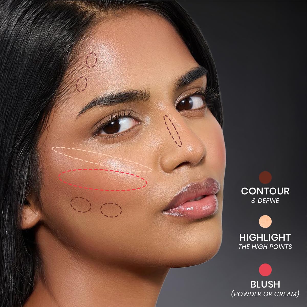 INSIGHT Glow Getter 3-in-1 Blusher, Highlighter & Contour Palette | Face Sculpting, Shimmer & Glow Makeup Compact | Long-Lasting, Travel-Friendly 28.8 g