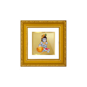 Diviniti Bal Gopal Gold Plated Wall Photo Frame, Table Décor| DG Frame 101 Size 1A and 24K Gold Plated Foil| Religious Photo Frame Idol For Pooja, Gifts Items (10 CM X 10 CM)