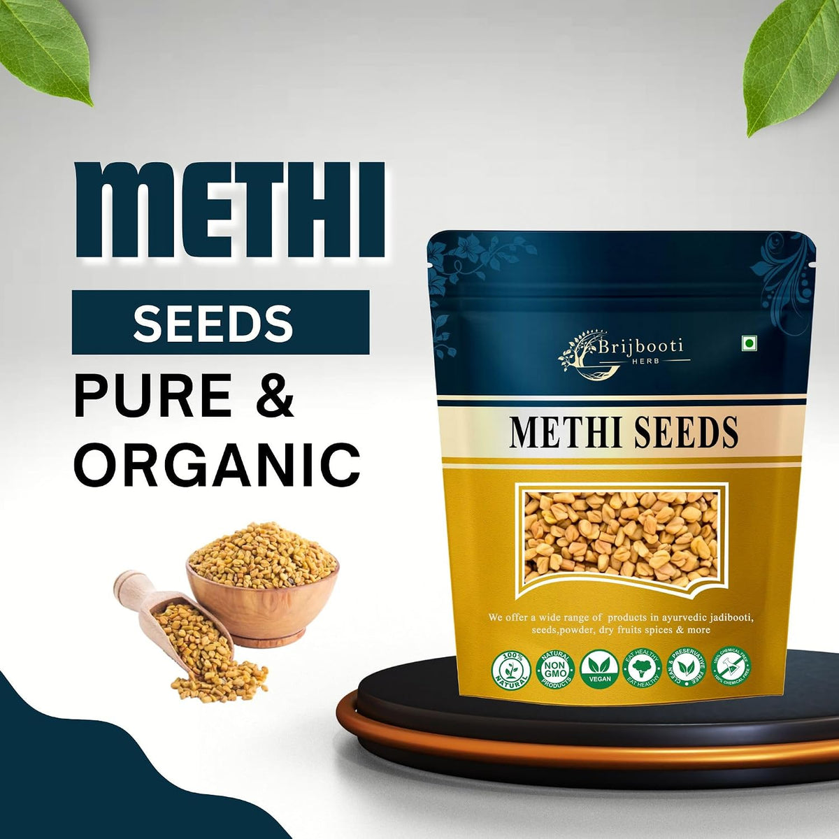 BrijBooti Birju Mahavir Methi Dana Seed 200 Gram | Methi seeds fenugreek | Fenugreek Seeds | Whole Methi Dana Seeds | Indian Spices