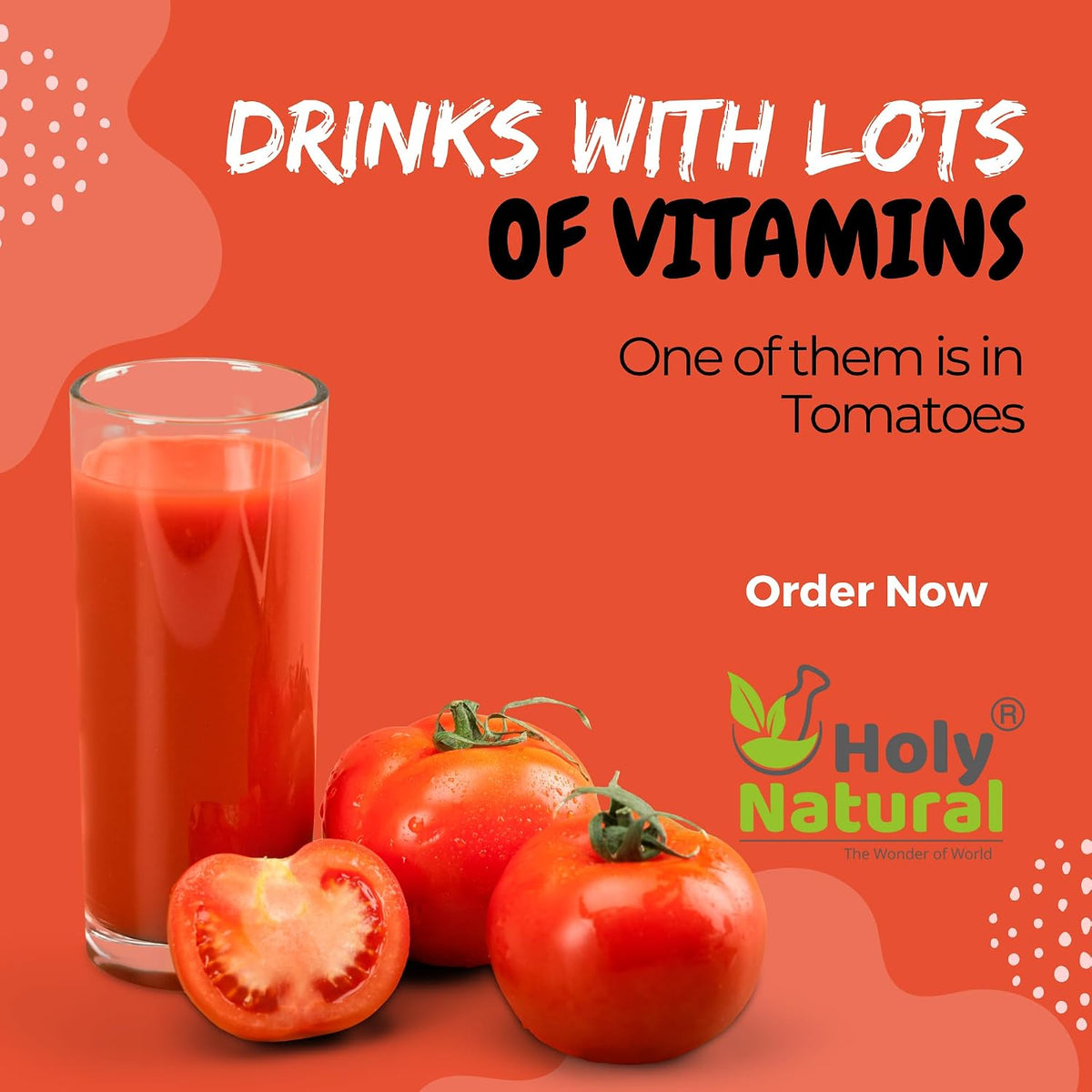 Holy Natural Tomato Powder - 500g | Rich in Vitamin A & C | Spray-Dried | Flavorful for Soups, Juices, Sauces, Ketchup & Seasoning
