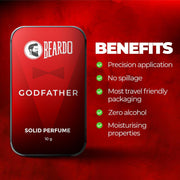 BEARDO Godfather Solid Perfume Wax For Men 10G | Strong & Lasting Fragrance | For Date Night | Gift For Friends | Gift for men | Gift For Husband | Gift for Men