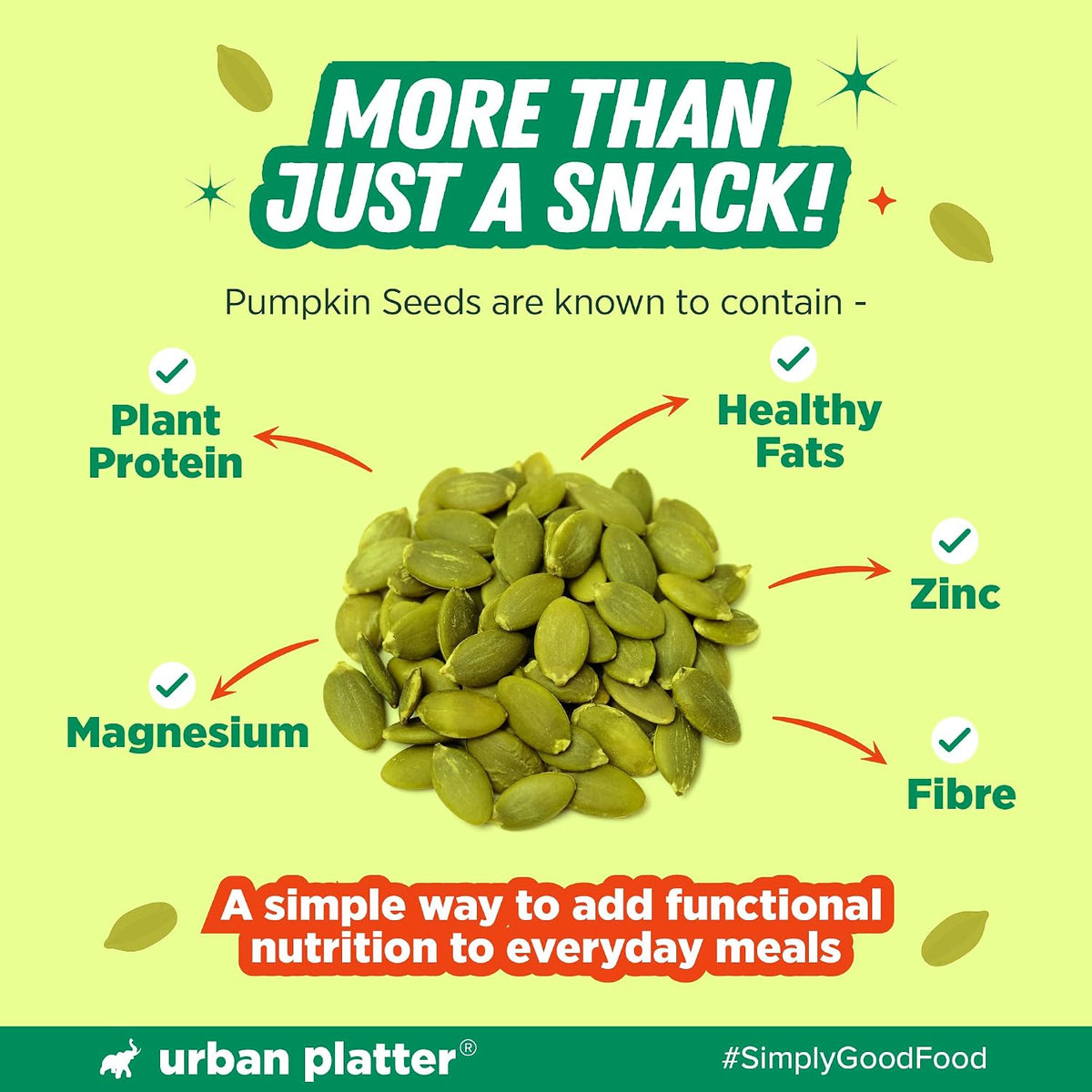 Urban Platter Pumpkin Seeds, 1kg (Pepitas, Naturally Rich in Protein & Healthy Fats, Snack, Sprinkle & Bake)