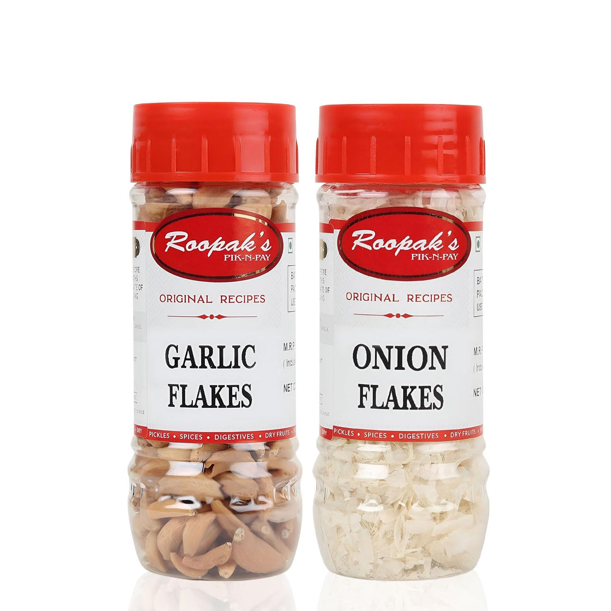 Roopak's PIK-N-PAY Garlic & Onion Flakes Combo Pack – All-Natural Dried Seasoning Blend