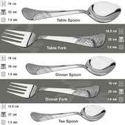 Parage 6 Pieces Stainless Steel Table Spoons,18 cm Long, Premium Spoons Set for Home & Kitchen, Luxury Dinning Tableware Cutlery Set Gift for House Warming,6 Big Spoons, Silver Imperial Design