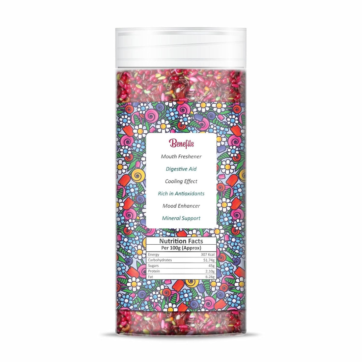 NatureVit Gulab Mukhwas, 200g | Rose Petals & Sweet Gulab Mouth Freshener Mix | Traditional Mukwhas & After-Meal Delight