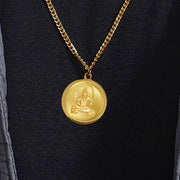 DIVINITI 24K Gold Plated Double-Sided Religious Pendant with Premium Gift Box, Spiritual Locket for Men & Women, Devotional Jewellery for Gifting & Everyday Wear | Shiva & Om Namah Shivay-1