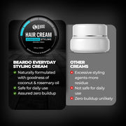 Beardo Hair Cream for Men | Natural Hold Hair Cream for Everyday Styling | Hydrates & Nourishes hair with Coconut, Vitamin E & Rosemary | Non-Sticky | All Hair Types | 100g