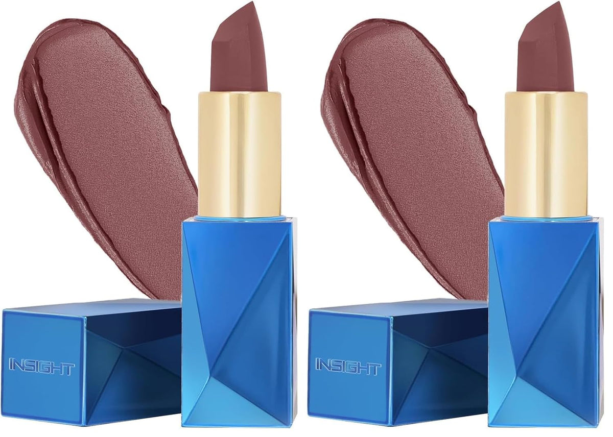 INSIGHT Professional Ultra Smooth Lipstick - Dare | Weightless Formula | Intense Color Payoff | Non-Sticky, Moisturizing | Enriched with Rice Bran Butter & Vitamin E - 3.8g (Pack of 2)