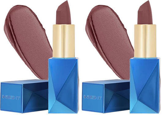 INSIGHT Professional Ultra Smooth Lipstick - Dare | Weightless Formula | Intense Color Payoff | Non-Sticky, Moisturizing | Enriched with Rice Bran Butter & Vitamin E - 3.8g (Pack of 2)