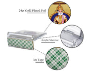 DIVINITI maharaj agrasen Photo Frame for Car Dashboard, Table Decor|ACF 3 Classic Maharaj Agrasen and 24K Gold Plated Foil| Religious Frame Idol for Pooja, Gifts Items (11.0X 6.8 CM)