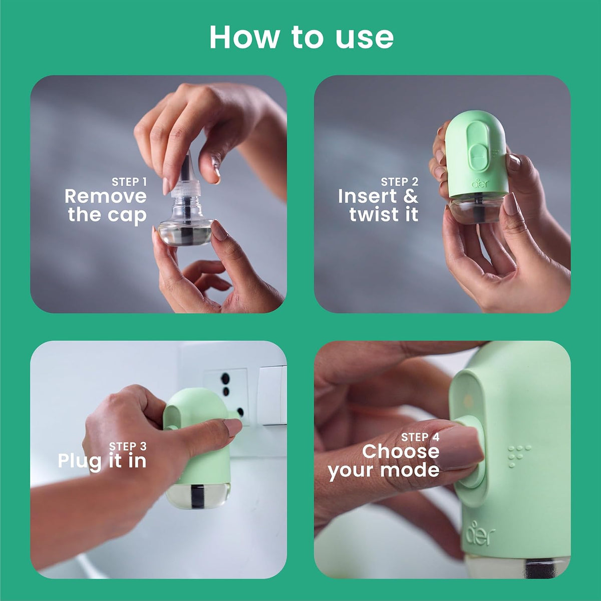 Godrej aer Plug Electric Air Freshener 2 Refills (25ml each) | Garden Woods | Lasts up to 120 days