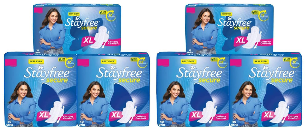 Stayfree Secure Soft XL Sanitary Pads for Women(98 Napkins) (Pack of 2)