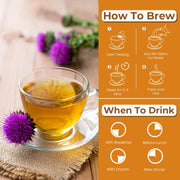BLUE TEA - Liver Cleanse Tea - 60 Tea Bags - Plant Based | Helps with Fatty Liver Detox | Improves Liver Health | Milk Thistle, Manjistha, Haritaki, Pippali | Caffeine Free - Herbal Tea | Ziplock Pack